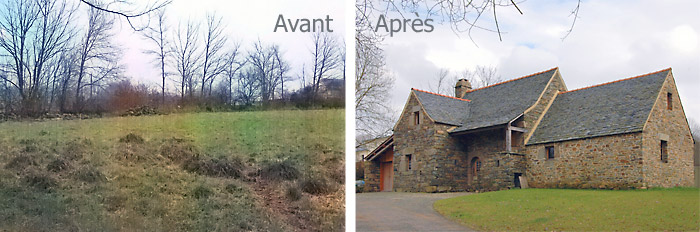 Construction d'une maison de tisserand sur terrain nu